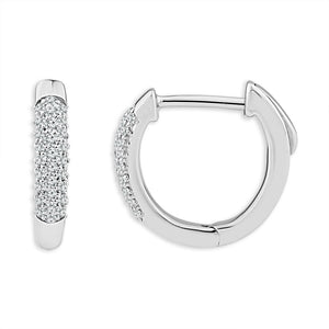 Diamond Hoops Earrings 0.17 ct tw 10k White Gold