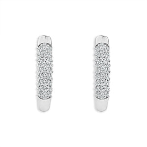 Diamond Hoops Earrings 0.17 ct tw 10k White Gold