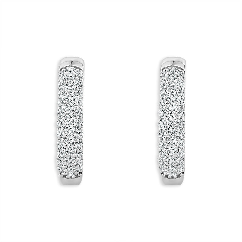 Diamond Hoops Earrings 0.25 ct tw 10k White Gold
