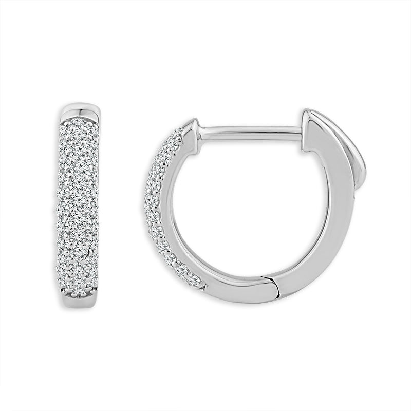 Diamond Hoops Earrings 0.25 ct tw 10k White Gold