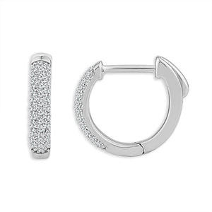 Diamond Hoops Earrings 0.25 ct tw 10k White Gold