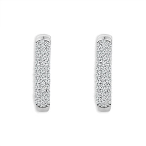 Diamond Hoops Earrings 0.25 ct tw 10k White Gold