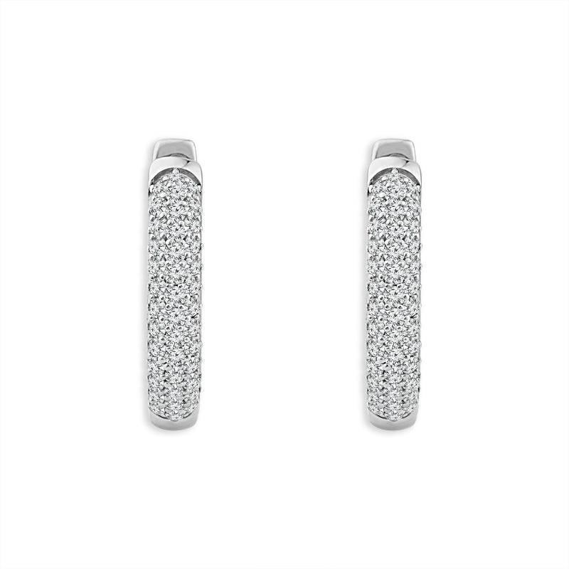Diamond Hoops Earrings 0.33 ct tw 10k White Gold