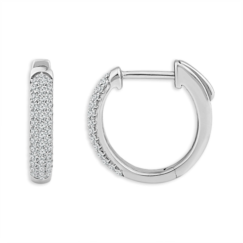 Diamond Hoops Earrings 0.33 ct tw 10k White Gold