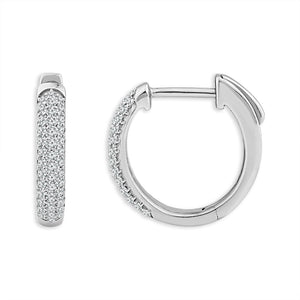 Diamond Hoops Earrings 0.33 ct tw 10k White Gold