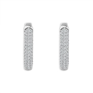 Diamond Hoops Earrings 0.33 ct tw 10k White Gold