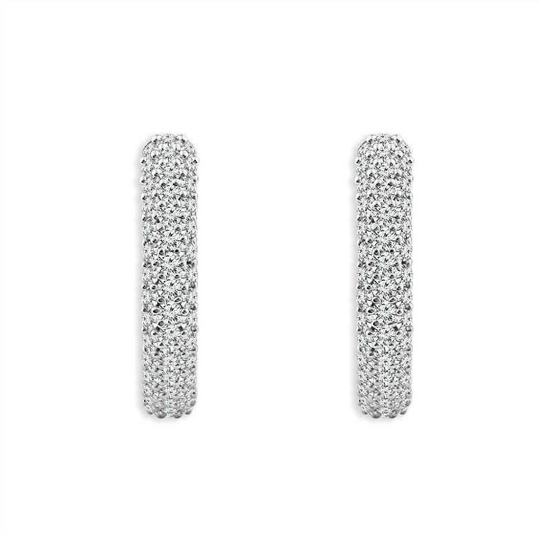 Diamond Hoops Earrings 0.50 ct tw 10k White Gold