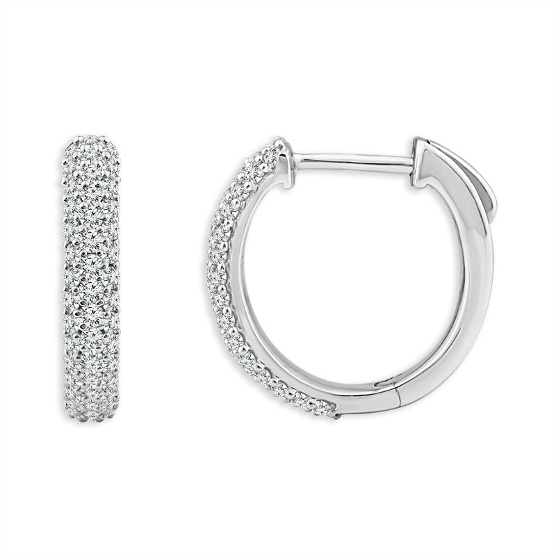 Diamond Hoops Earrings 0.50 ct tw 10k White Gold