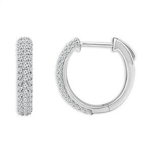 Diamond Hoops Earrings 0.50 ct tw 10k White Gold