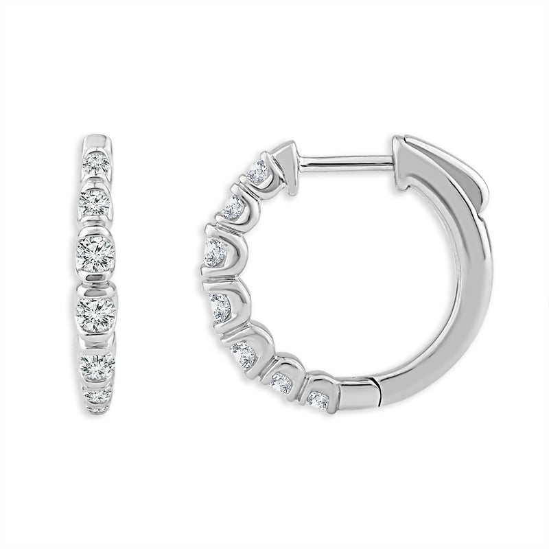 Diamond Hoops Earrings 0.40 ct tw 10k White Gold
