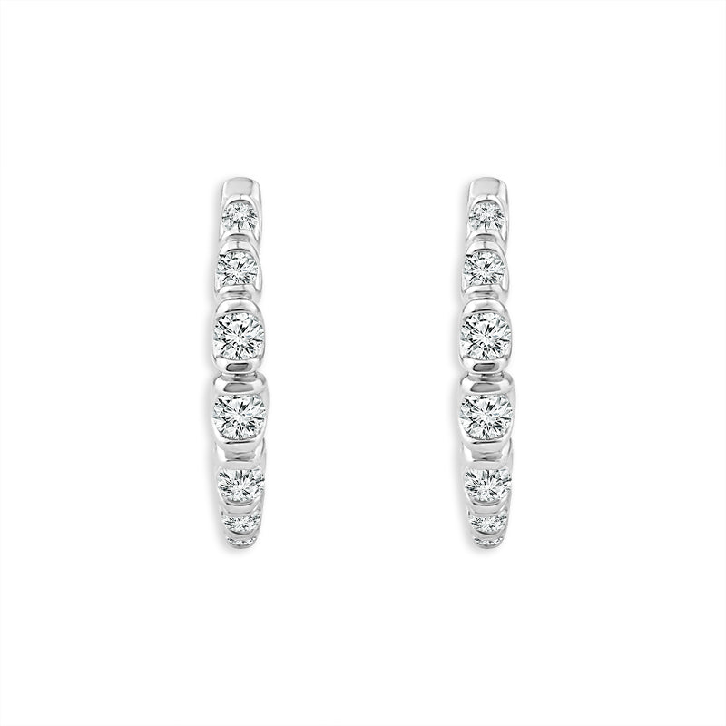 Diamond Hoops Earrings 0.40 ct tw 10k White Gold