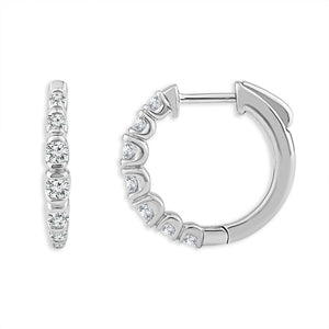 Diamond Hoops Earrings 0.40 ct tw 10k White Gold