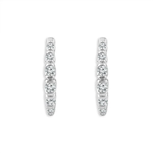 Diamond Hoops Earrings 0.40 ct tw 10k White Gold