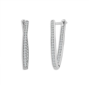 Diamond Hoops Earrings 0.50 ct tw 10k White Gold