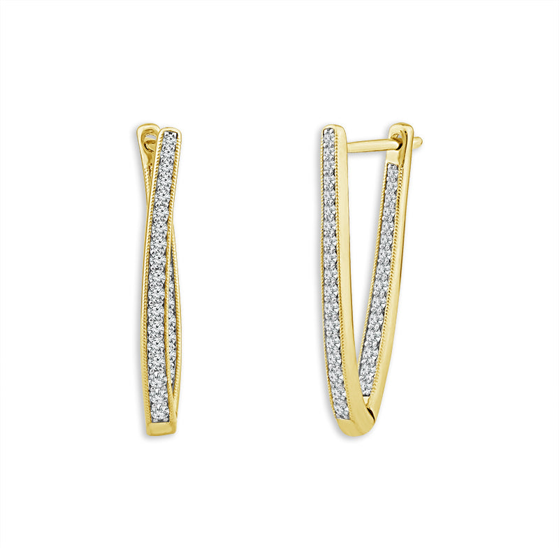 Diamond Hoops Earrings 0.50 ct tw 10k White Gold