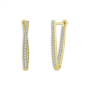 Diamond Hoops Earrings 0.50 ct tw 10k White Gold