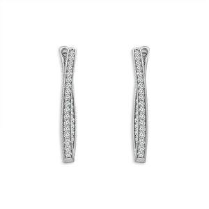 Diamond Hoops Earrings 0.50 ct tw 10k White Gold