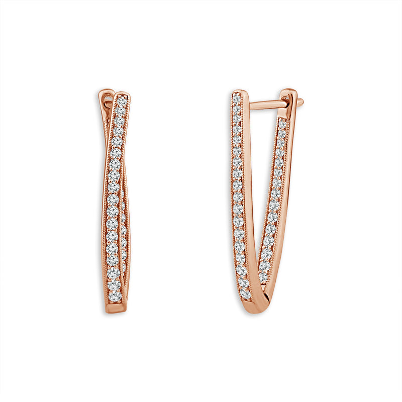 Diamond Hoops Earrings 0.50 ct tw 10k White Gold
