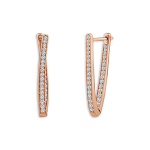 Diamond Hoops Earrings 0.50 ct tw 10k White Gold