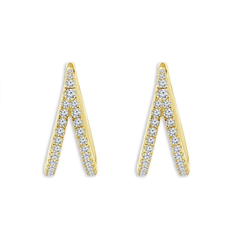 Diamond Hoops Earrings 0.50 ct tw 10k Yellow Gold