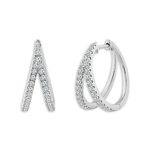 Diamond Hoops Earrings 0.50 ct tw 10k Yellow Gold