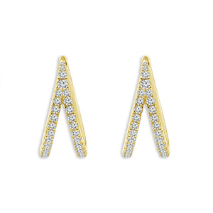 Diamond Hoops Earrings 0.50 ct tw 10k Yellow Gold