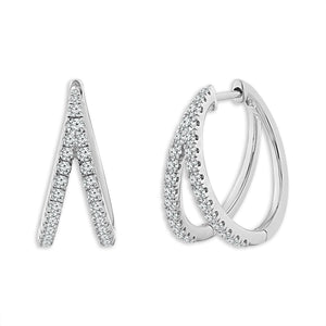 Diamond Hoops Earrings 0.75 ct tw 10k Yellow Gold