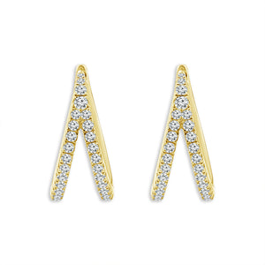 Diamond Hoops Earrings 0.75 ct tw 10k Yellow Gold
