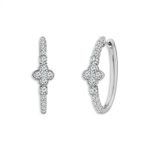 Diamond Hoops Earrings 1.5 ct tw 14k White Gold