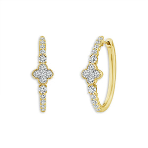 Diamond Hoops Earrings 1.5 ct tw 14k White Gold