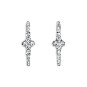 Diamond Hoops Earrings 1.5 ct tw 14k White Gold