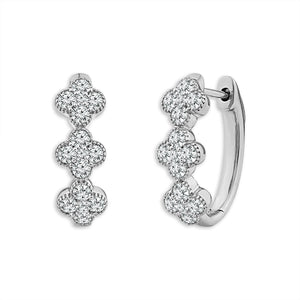 Diamond Hoops Earrings 1 ct tw 14k White Gold