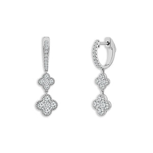 Diamond Hoops Earrings 1.25 ct tw 14k White Gold