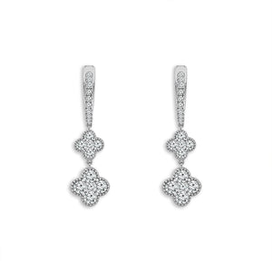 Diamond Hoops Earrings 1.25 ct tw 14k White Gold