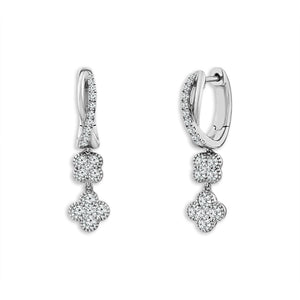Diamond Hoops Earrings 0.75 ct tw 14k White Gold