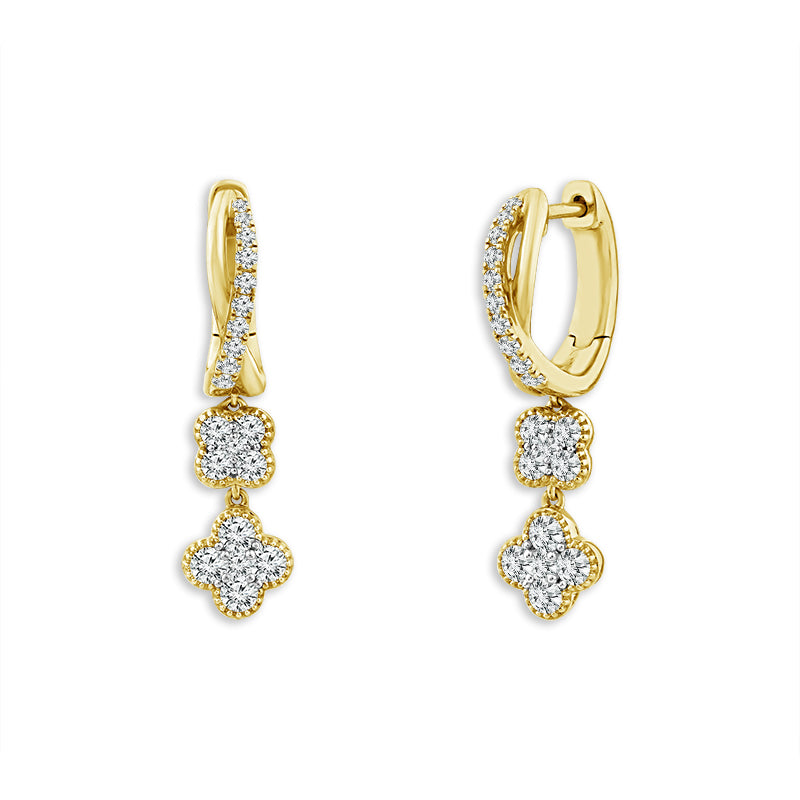 Diamond Hoops Earrings 0.75 ct tw 14k White Gold