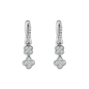 Diamond Hoops Earrings 0.75 ct tw 14k White Gold