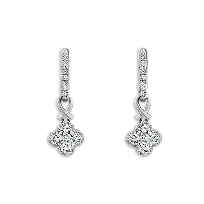Diamond Hoops Earrings 1 ct tw 14k White Gold
