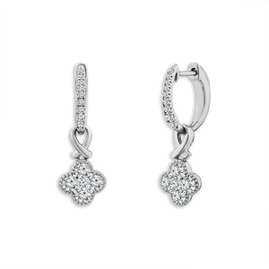 Diamond Hoops Earrings 1 ct tw 14k White Gold