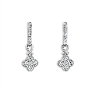 Diamond Hoops Earrings 1 ct tw 14k White Gold