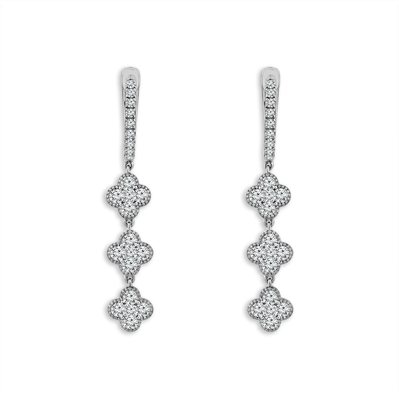 Diamond Hoops Earrings 1 ct tw 14k White Gold