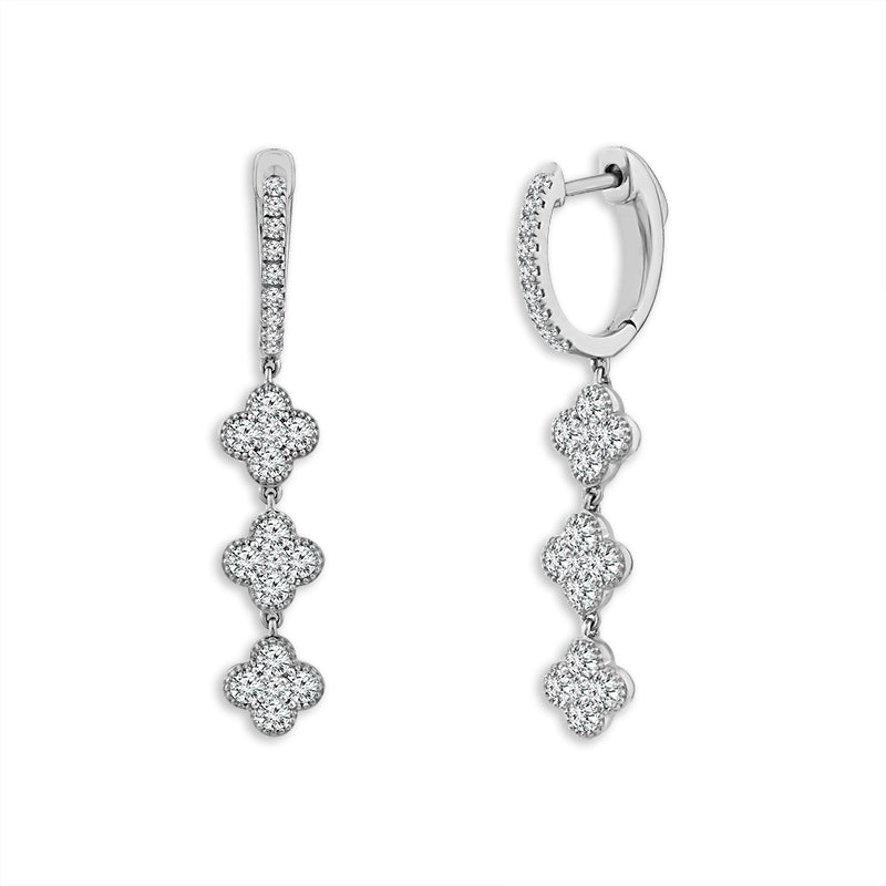 Diamond Hoops Earrings 1 ct tw 14k White Gold