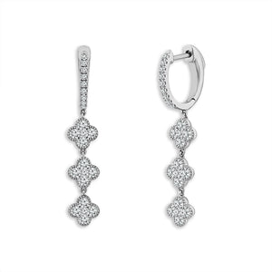 Diamond Hoops Earrings 1 ct tw 14k White Gold