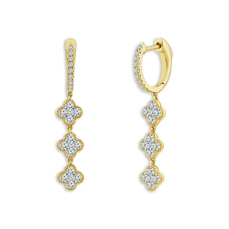 Diamond Hoops Earrings 1 ct tw 14k White Gold