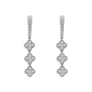 Diamond Hoops Earrings 1 ct tw 14k White Gold