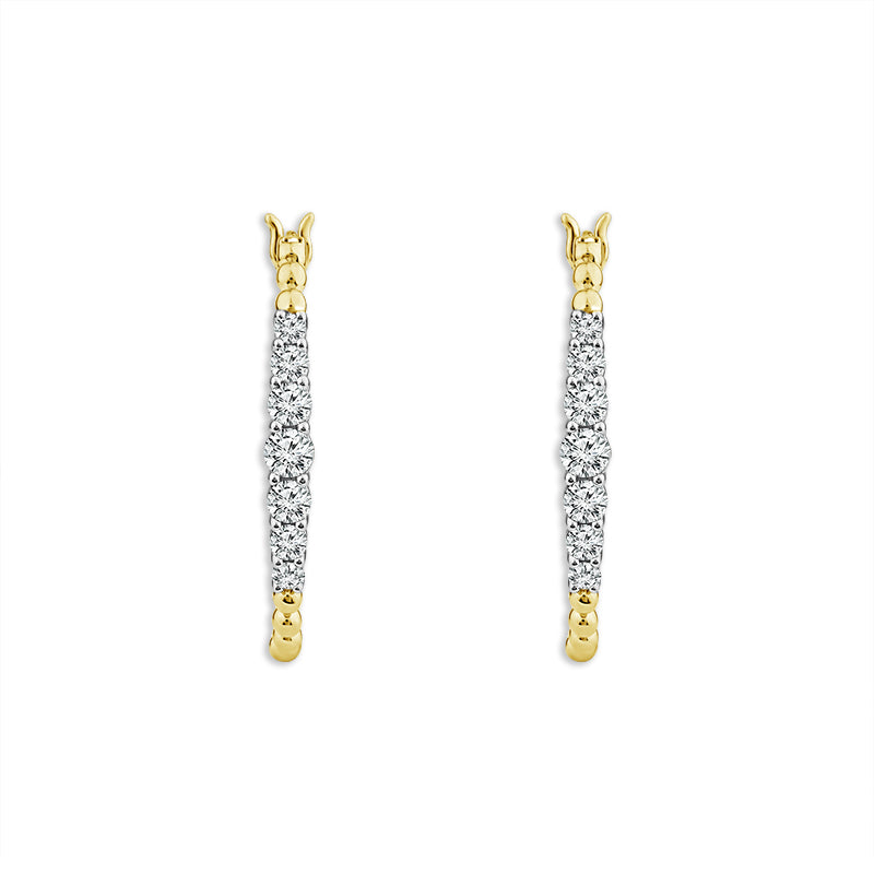 Diamond Hoops Earrings 1 ct tw 10k Yellow Gold