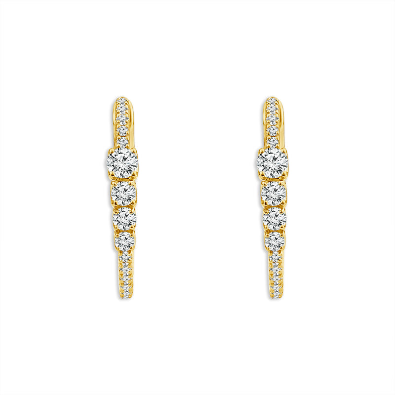 Diamond Hoops Earrings 1 ct tw 10k Yellow Gold