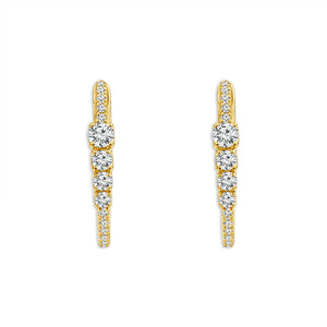 Diamond Hoops Earrings 1 ct tw 10k Yellow Gold