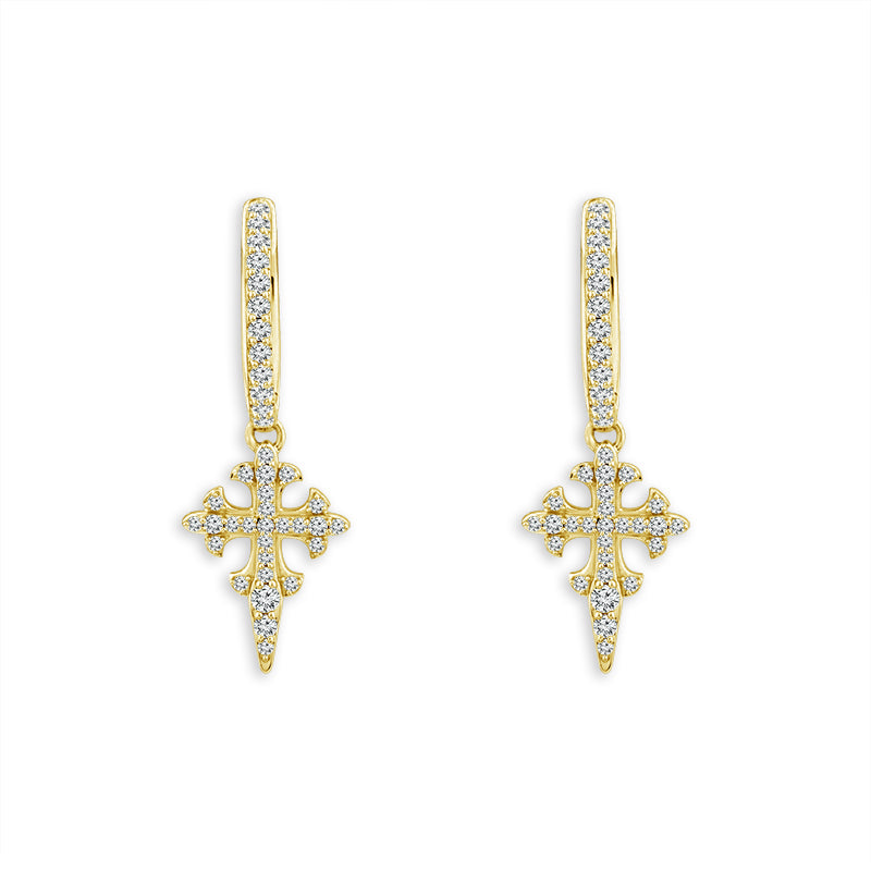 Diamond Hoops Earrings 0.50 ct tw 10k Yellow Gold