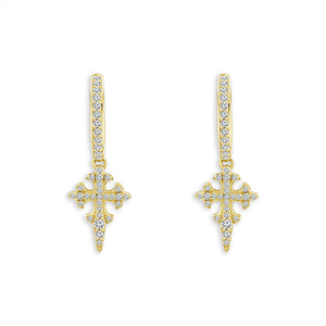 Diamond Hoops Earrings 0.50 ct tw 10k Yellow Gold